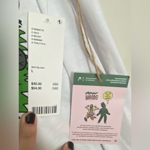 Urban Outfitters | Angry Beavers White Graphic T-shirt | Size L NWT - Picture 6 of 7